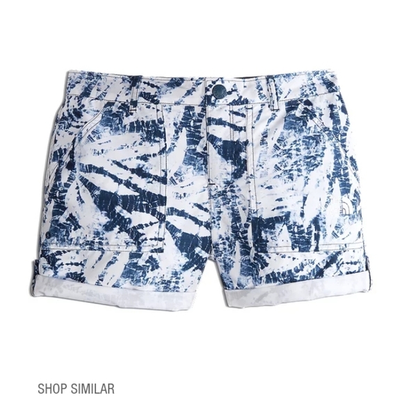NORTH FACE flashdry amphibious navy batik print shorts girls XL fits jrs XS - Picture 1 of 15